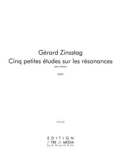 Cinq petites études sur les résonances