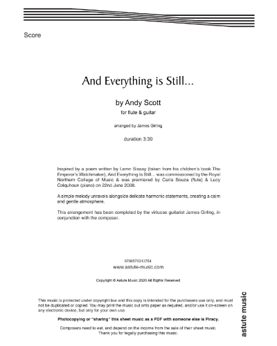 And Everything is Still…