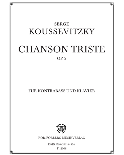 Chason triste, op. 2