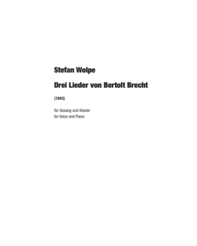 3 Lieder von Bertolt Brecht